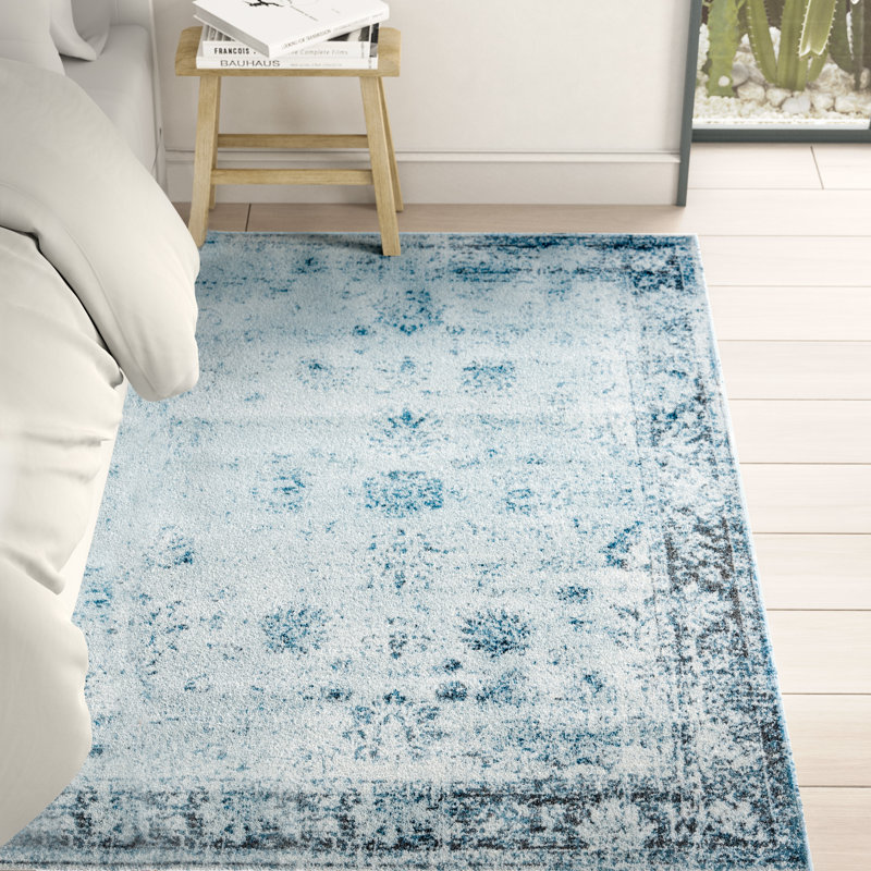 Mistana Brandt Light Blue/Ivory Area Rug & Reviews Wayfair